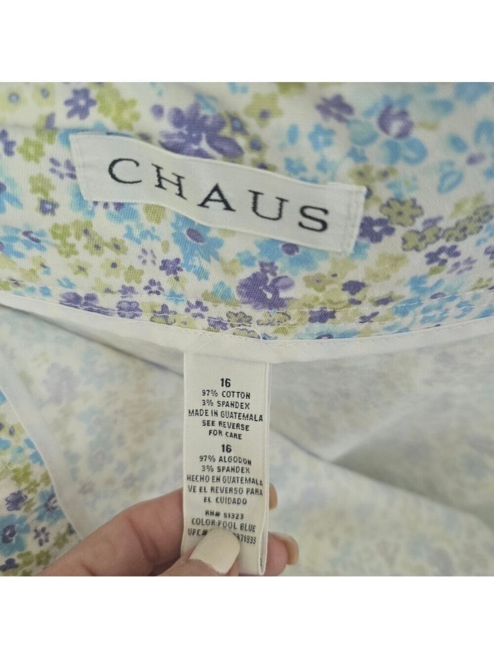 Chaus Purple Green and Blue Floral Mini Skirt - Picture 6 of 9
